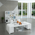 Fashion White Staff Office Buffer Buffin Combination Work Desk